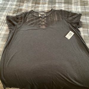 Gray Lace Tee